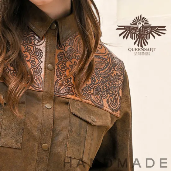 Leather jacket/ shirt  Intricate Leather Shirt 3 edit_web_brown_shirt_ukir_