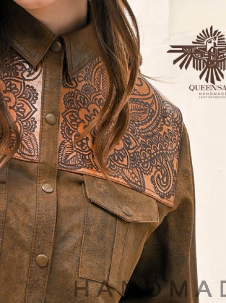 Leather jacket/ shirt  Intricate Leather Shirt 3 edit_web_brown_shirt_ukir_