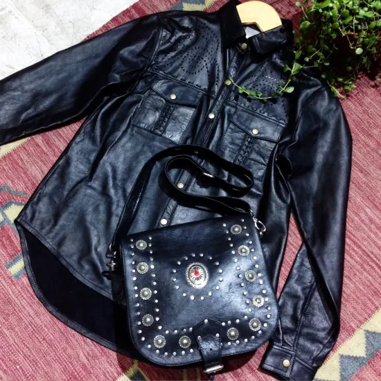 Leather jacket/ shirt  Nicole Leather Shirt  3 shirt_hitam_